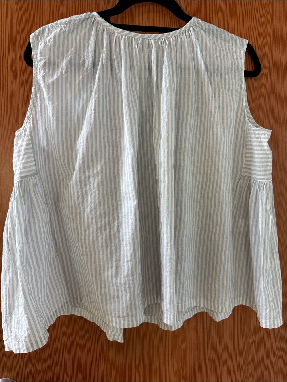 Makie Light Blue Striped Sleeveless Women's Top
